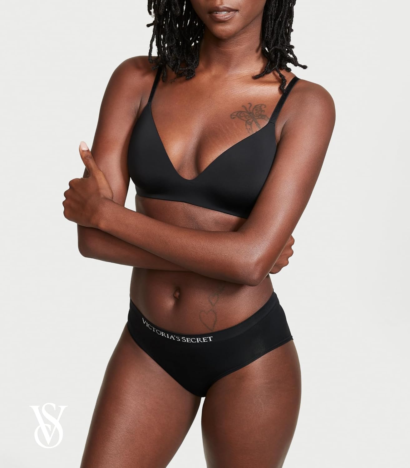Комплект трусов Victoria's Secret Cotton Logo Hipster, 4 предмета, мультиколор — фото 2