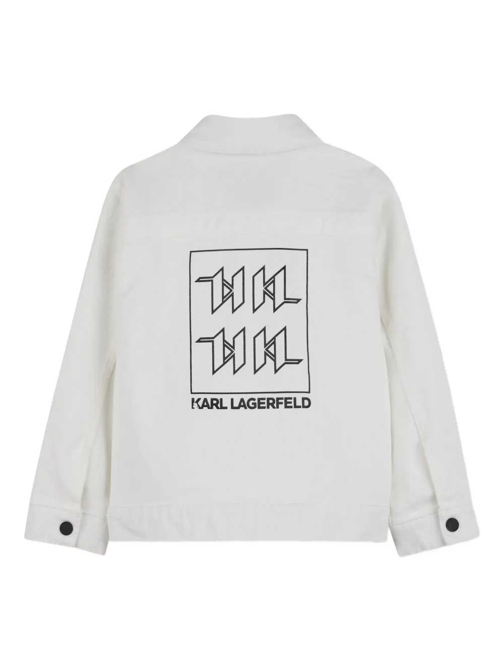 Джинсовая куртка с логотипом на кармане Karl Lagerfeld Kids, белый — фото 2