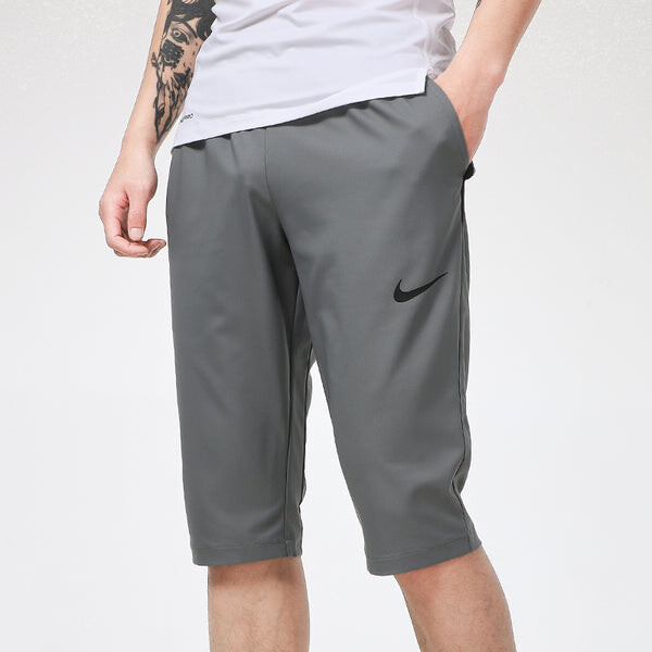 Шорты training sports men's mid-length cropped pants grey Nike, серый — фото 3
