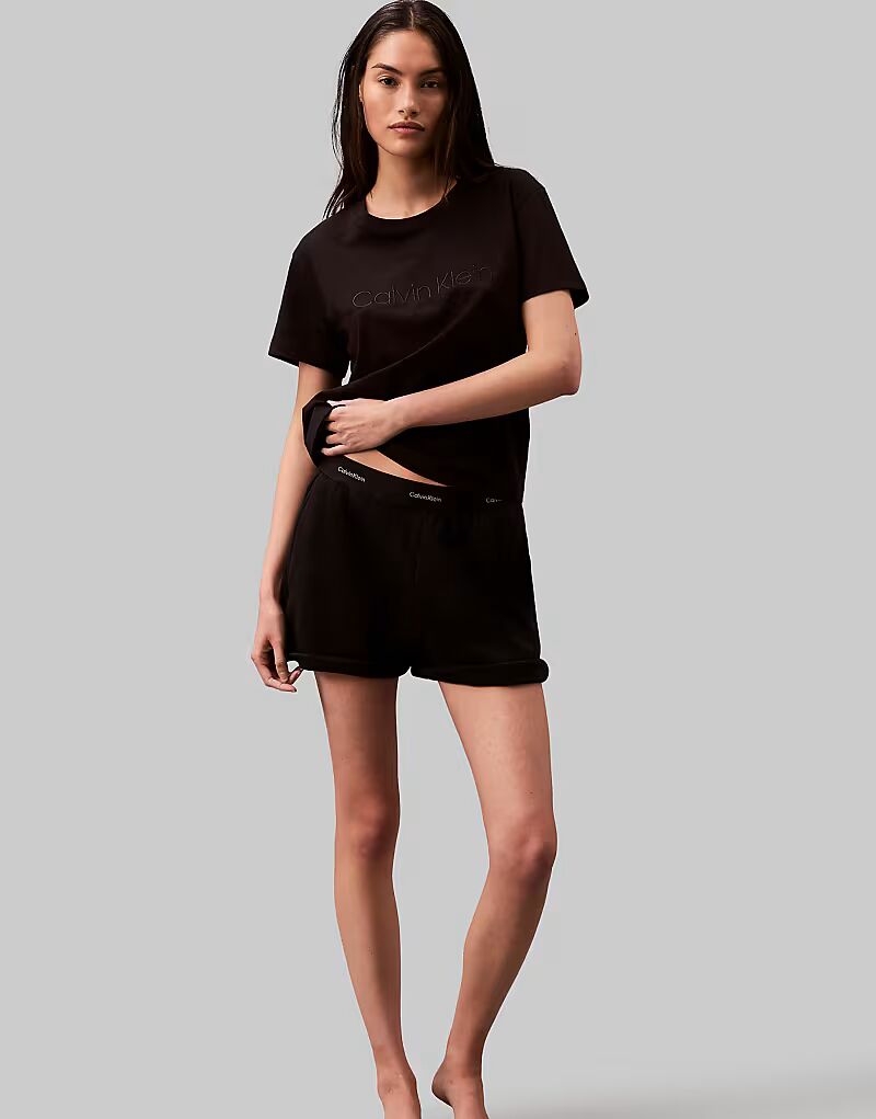 

Шорты Calvin Klein Icon Cotton Terry для дома черного цвета