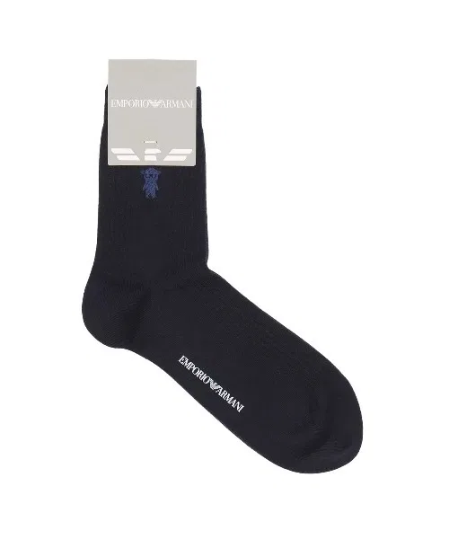 Носки EMPORIO ARMANI с рисунком медведя, тёмно-синие