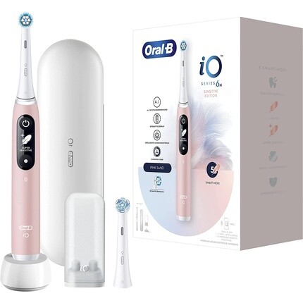 

Электрическая зубная щетка Oral-B Io Series 6 Sensitive Edition с 2 насадками и 5 режимами чистки — розовый песок, Oral B