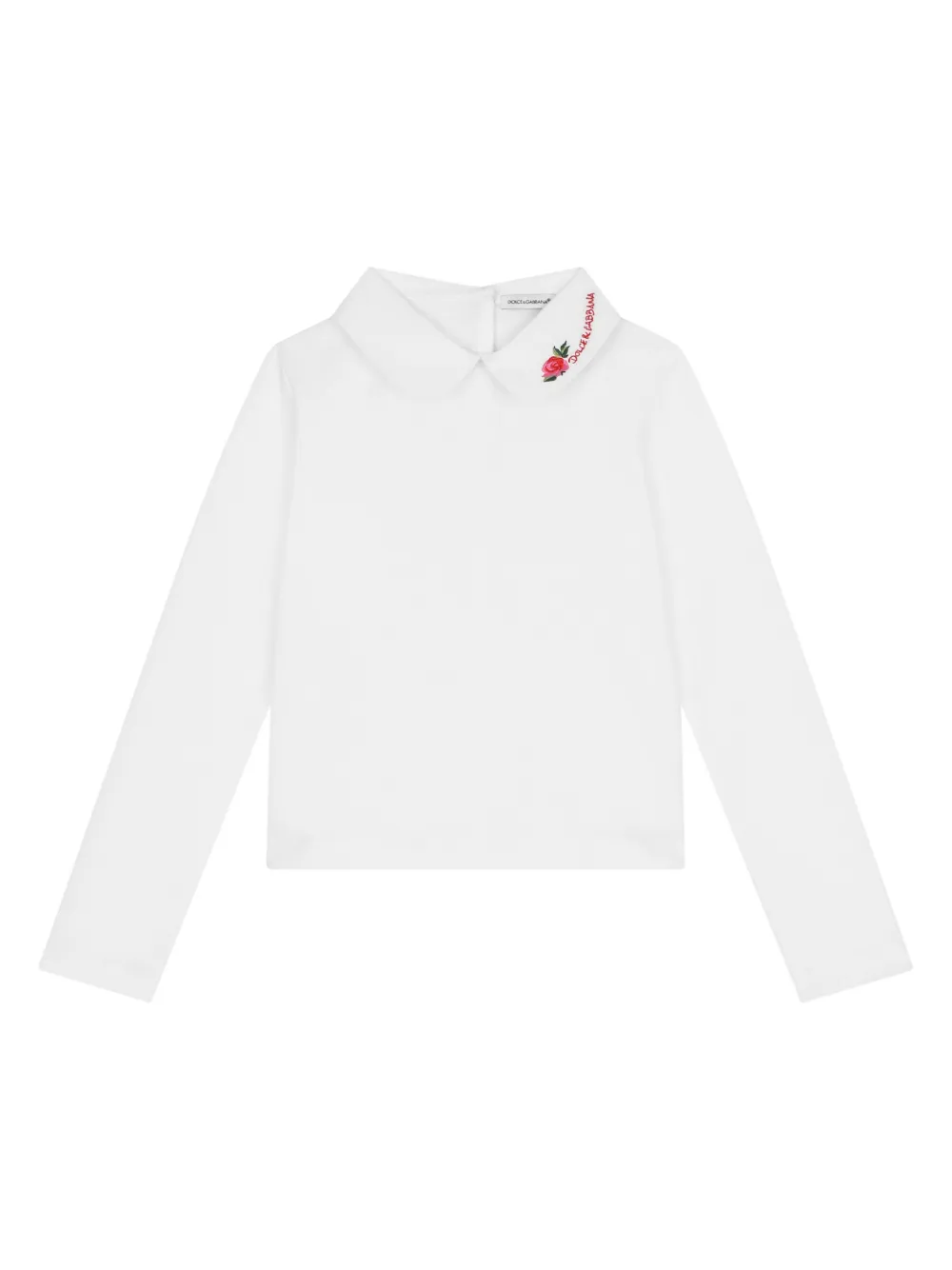 

Рубашка поло с вышивкой Dolce & Gabbana Kids, белый