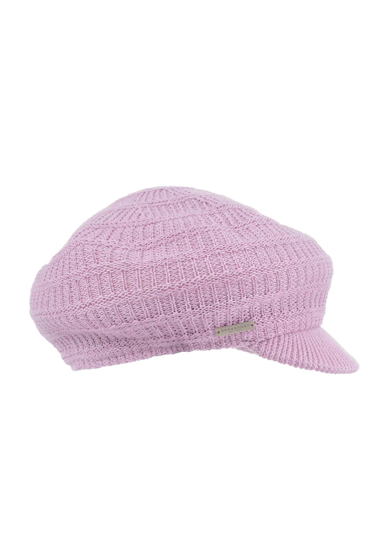 

Кепка Newsboy из микса льна с полосатой структурой 55434-0 SEEBERGER, аметист