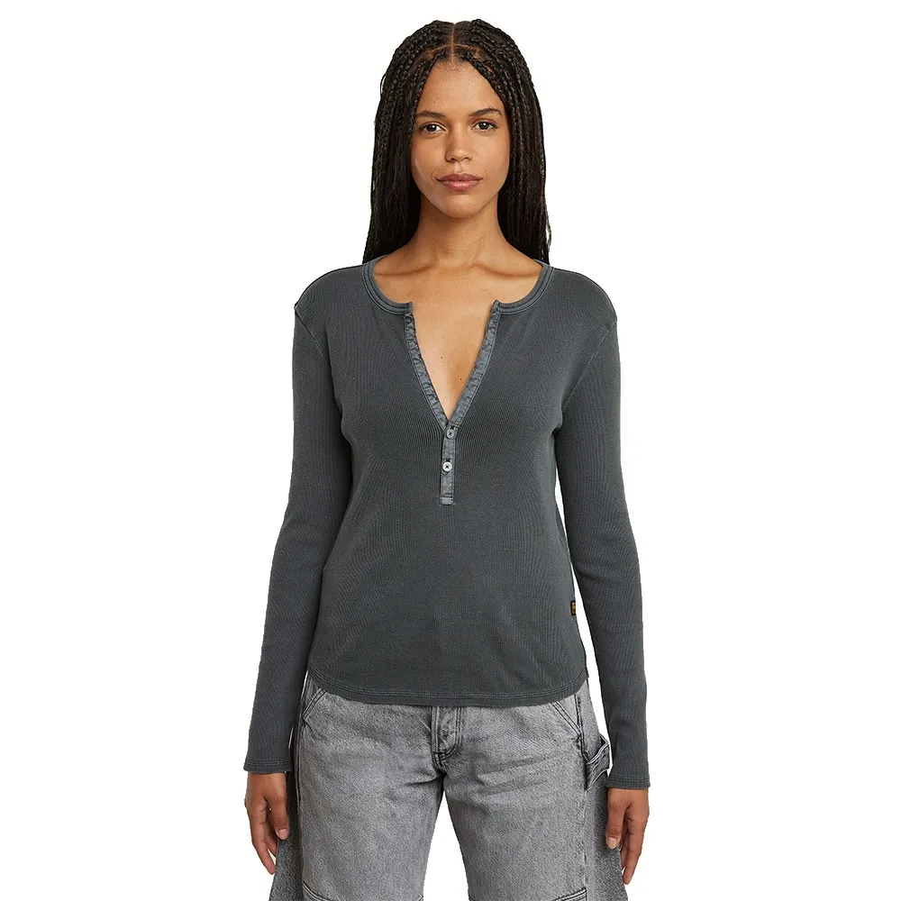 

Футболка G-Star Deep Slim Long Sleeve V Neck, серый