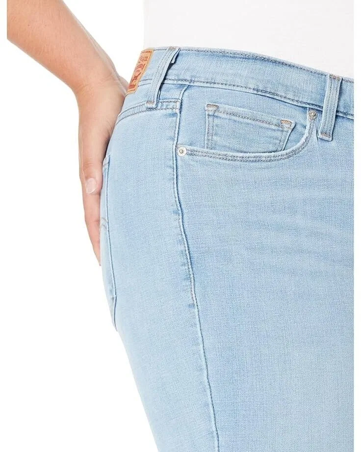 Женские джинсы Levi's 415 Classic, синие, из эластичного денима, расклешенные, на молнии, модель JDM950, Blue — фото 4