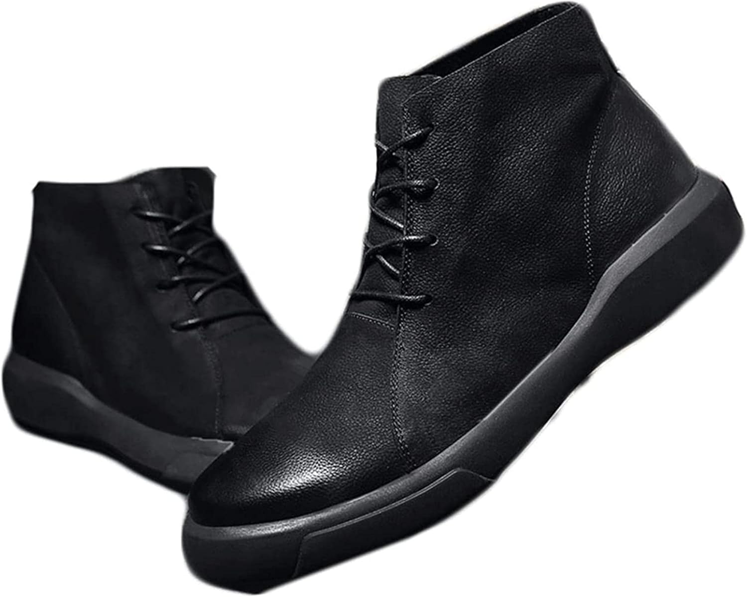 

Мужские ботинки Yiozoi для осени и зимы, высокие кожаные туфли на шнуровке, модные, легкие, износостойкие, теплые ботинки для прогулок, черный