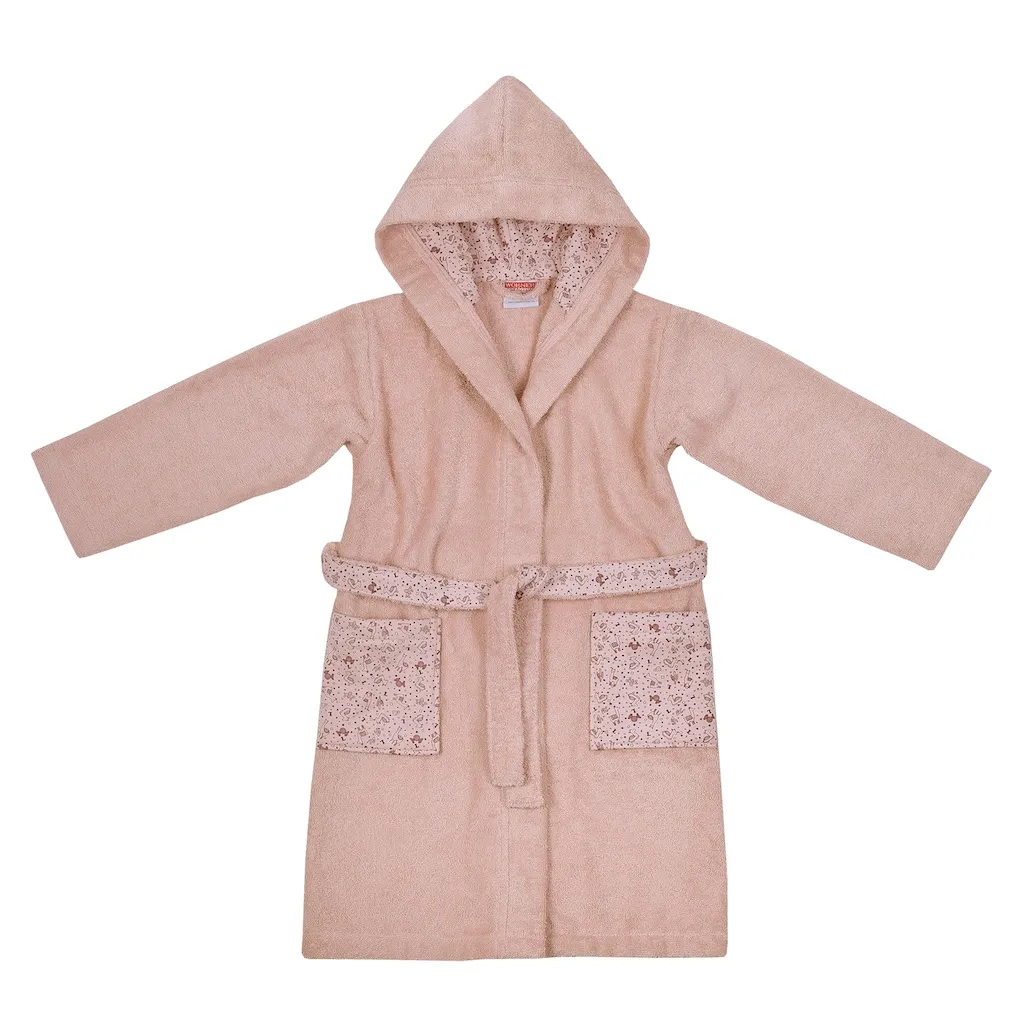 

Детский халат Ламы с вышивкой, с карманами, пригодный для стирки в машине и сушки в сушильной машине Wörner, Altrosa