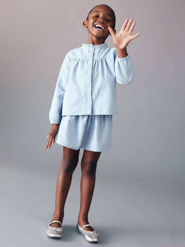 

Детская юбка-трапеция из хлопковой смеси Mango, Lt-pastel Blue