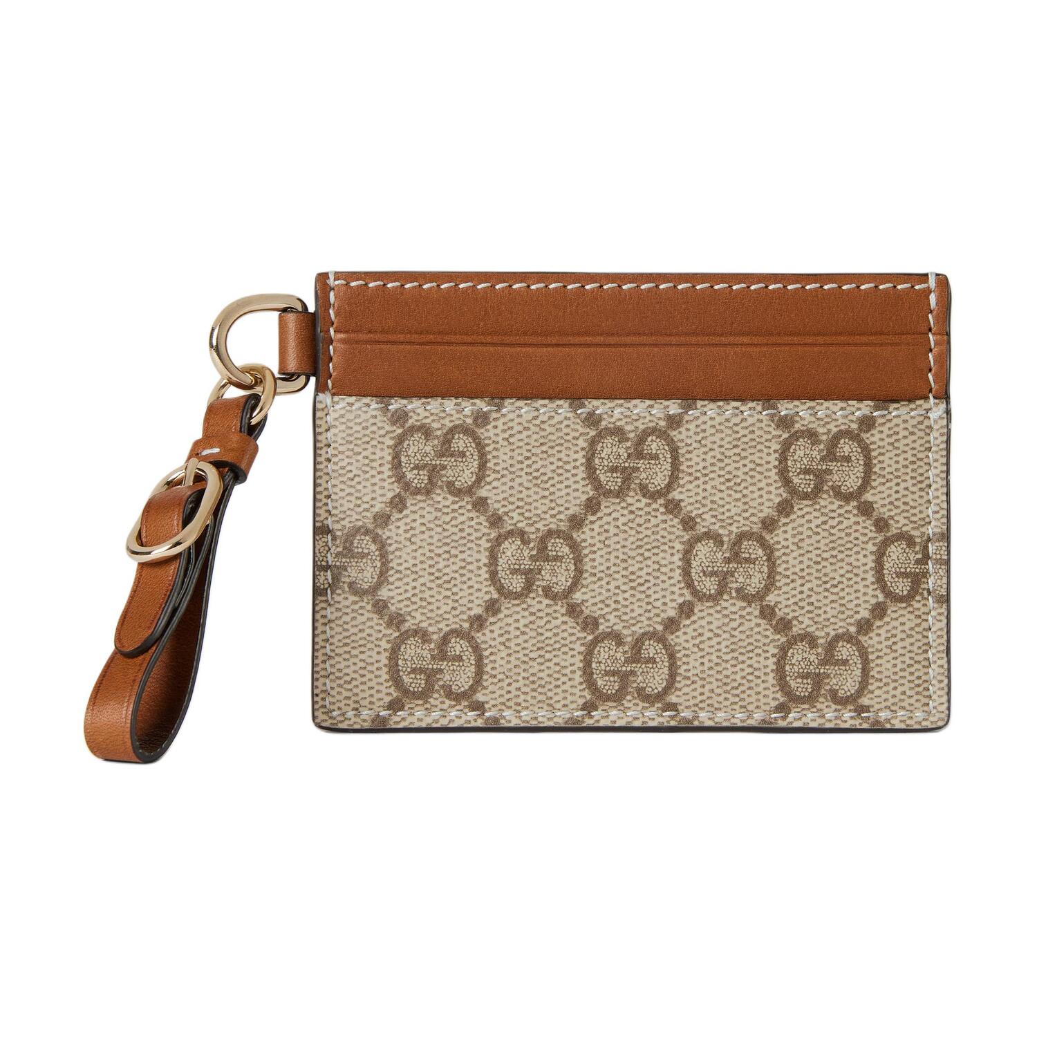 

GUCCI Кошелек для карт из coated canvas женский beige & brown