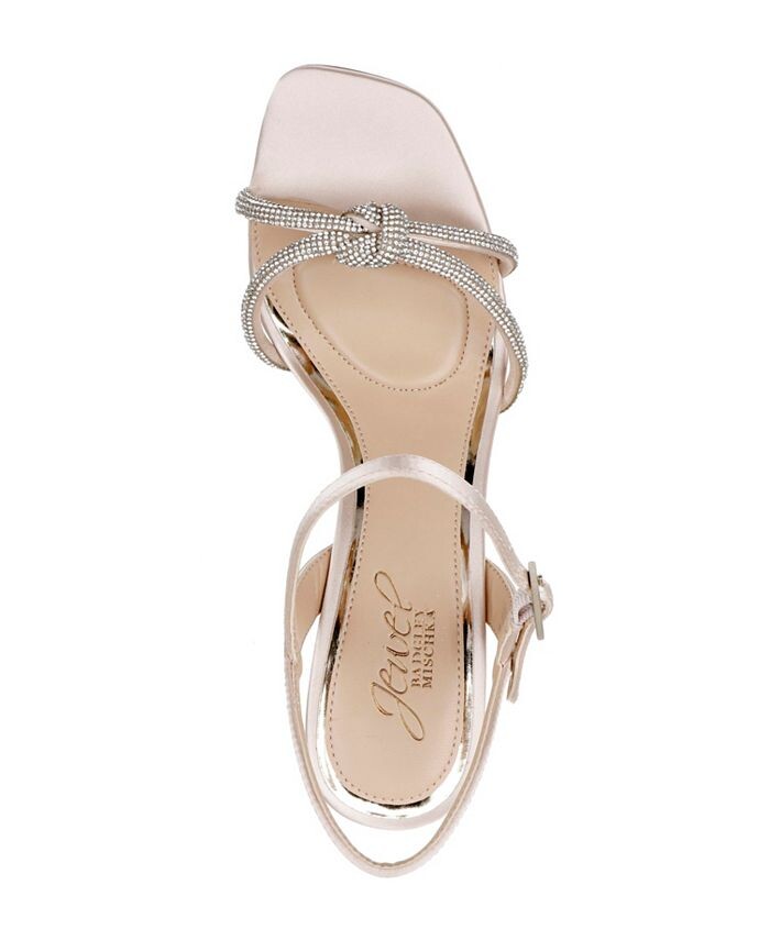 Женские вечерние сандалии Madison Jewel Badgley Mischka, тан/бежевый — фото 4