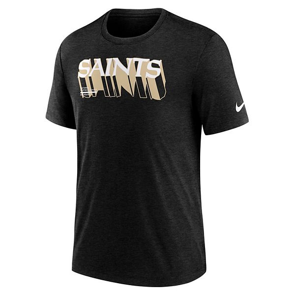 Мужская футболка heather black new orleans saints long pass tri-blend Nike — фото 3