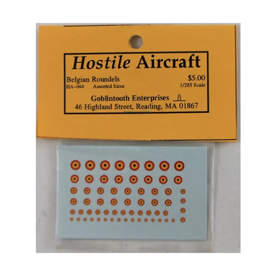 

Бельгийские кругляшки - ассорти, Hostile Aircraft - Decals (1:285)