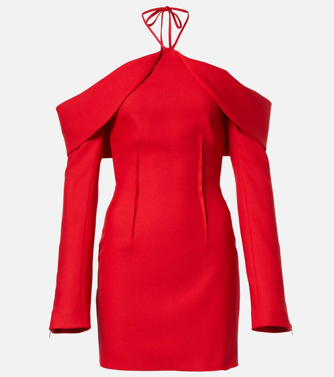 

Мини-платье из смесовой шерсти David Koma, красный