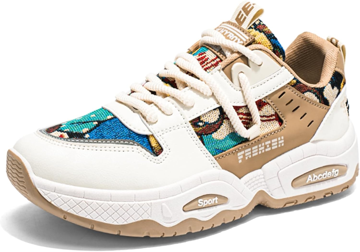 

Мужские стильные повседневные кроссовки с сеткой и шнуровкой, противоскользящие скейтбордические туфли, подходящие для активного отдыха, прогулок и бега Igzbibg, хаки