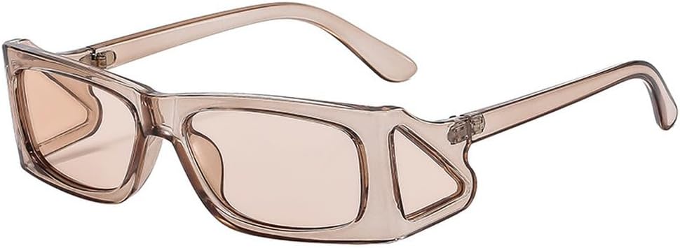 

Модные уникальные маленькие квадратные солнцезащитные очки для женщин в стиле ретро с прозрачными линзами цвета океана, модные панк-солнцезащитные очки с защитой от УФ-излучения UV400 для мужчин HYYZZC, Champagne