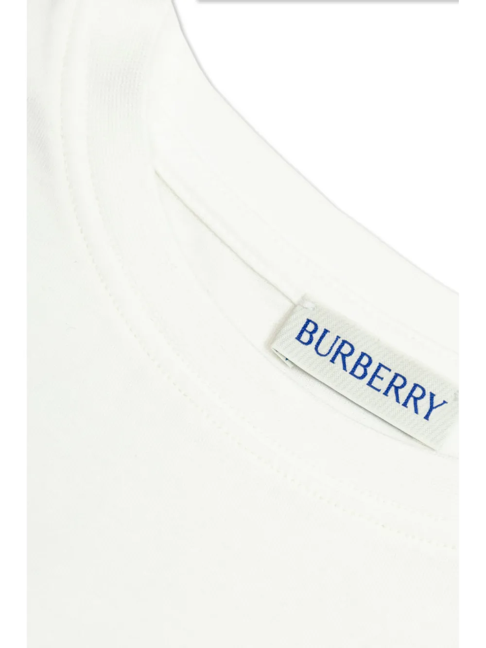 Футболка с клетчатой биркой BURBERRY KIDS, белый — фото 4