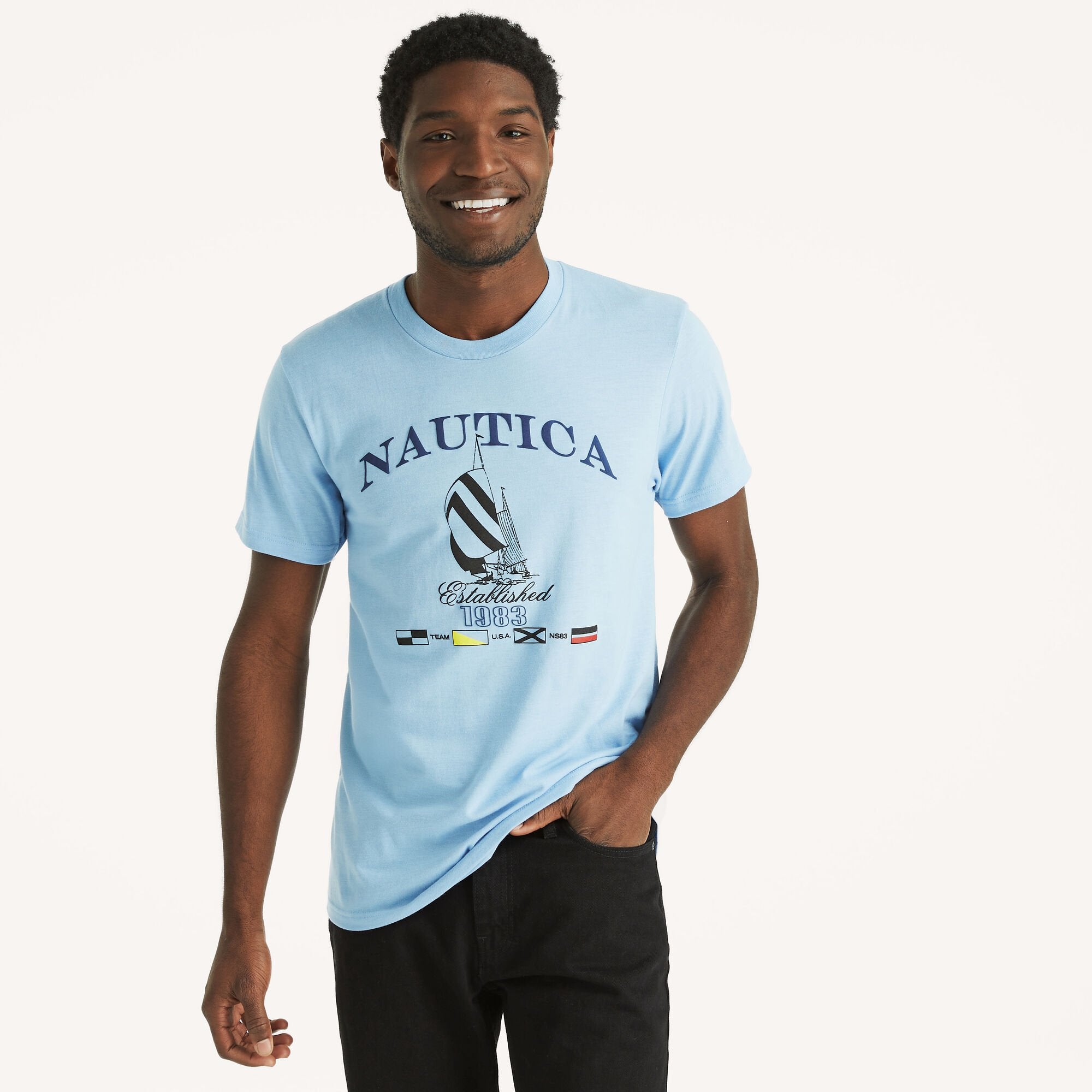 

Футболка Nautica Mens Heritage с графическим принтом, цвет noon blue