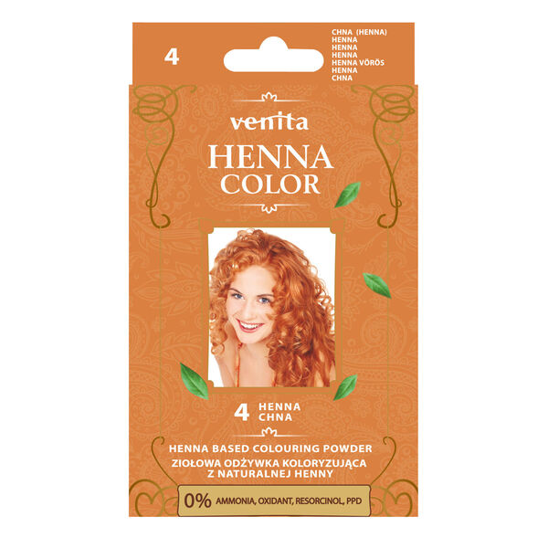 

Травяной кондиционер для окрашивания волос с хной 4 чна, 25 г Venita Henna color, цвет 4 chna