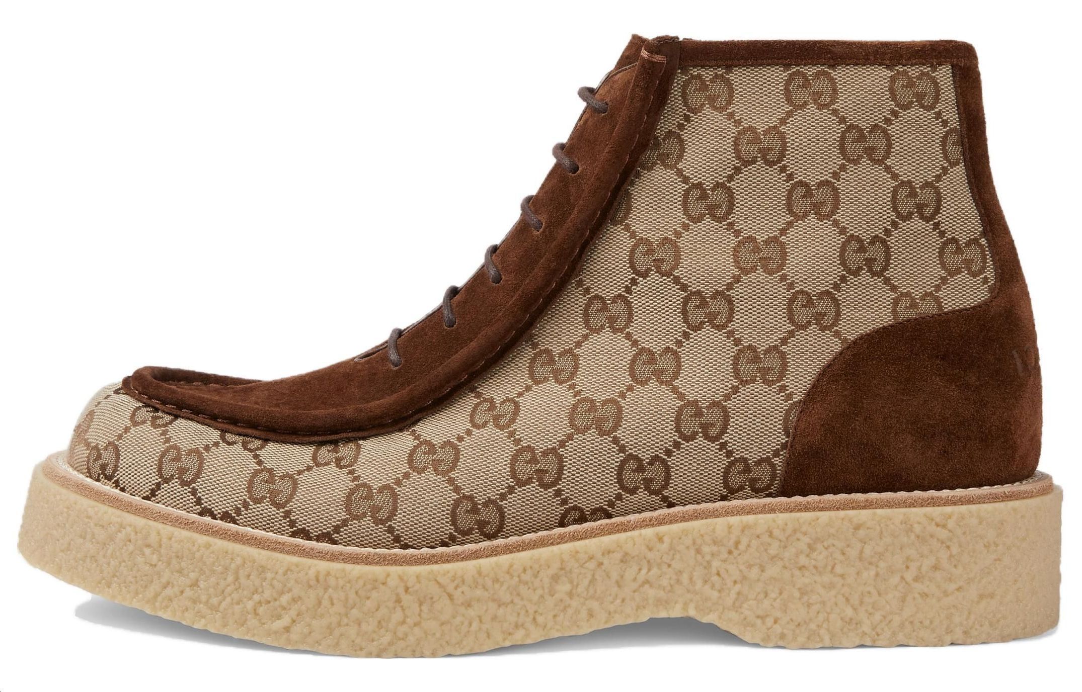 

Ботинки на шнуровке GG Supreme GUCCI, Beige Brown