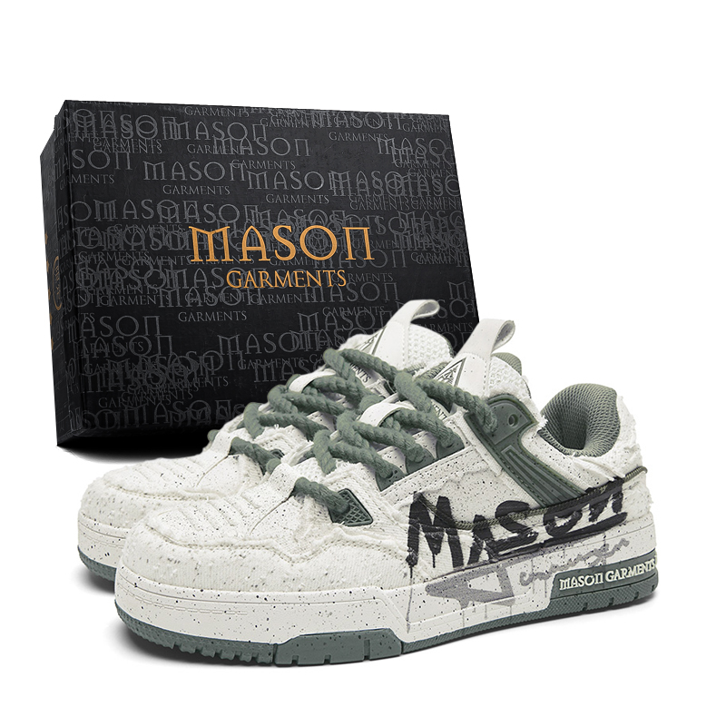 Masongarments Мужские низкие скейтерские кеды Matcha Ferment Green (аэрография), цвет Matcha Ferment Green (Spray Painting) — фото 2