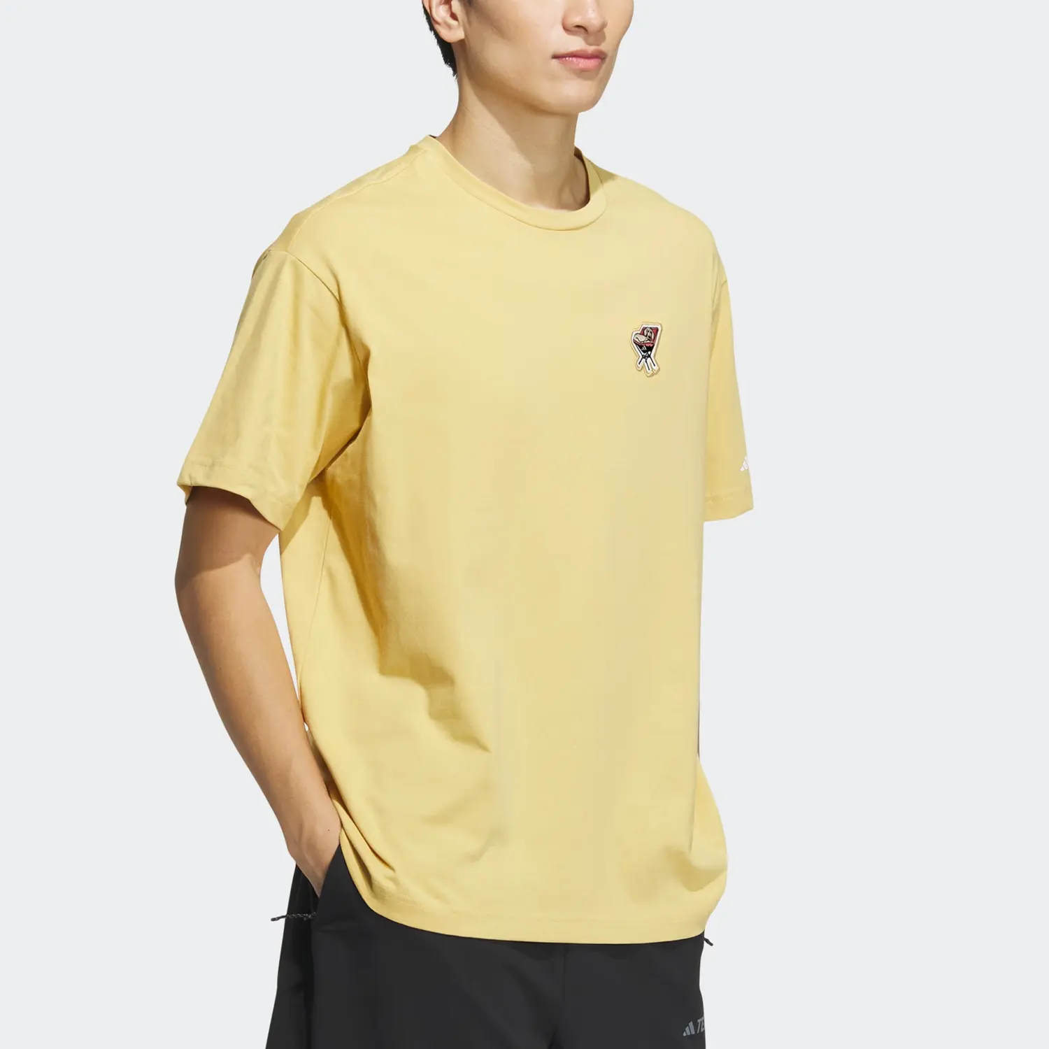 Футболка мужская бледно-желтая Adidas, светло-желтый — фото 3