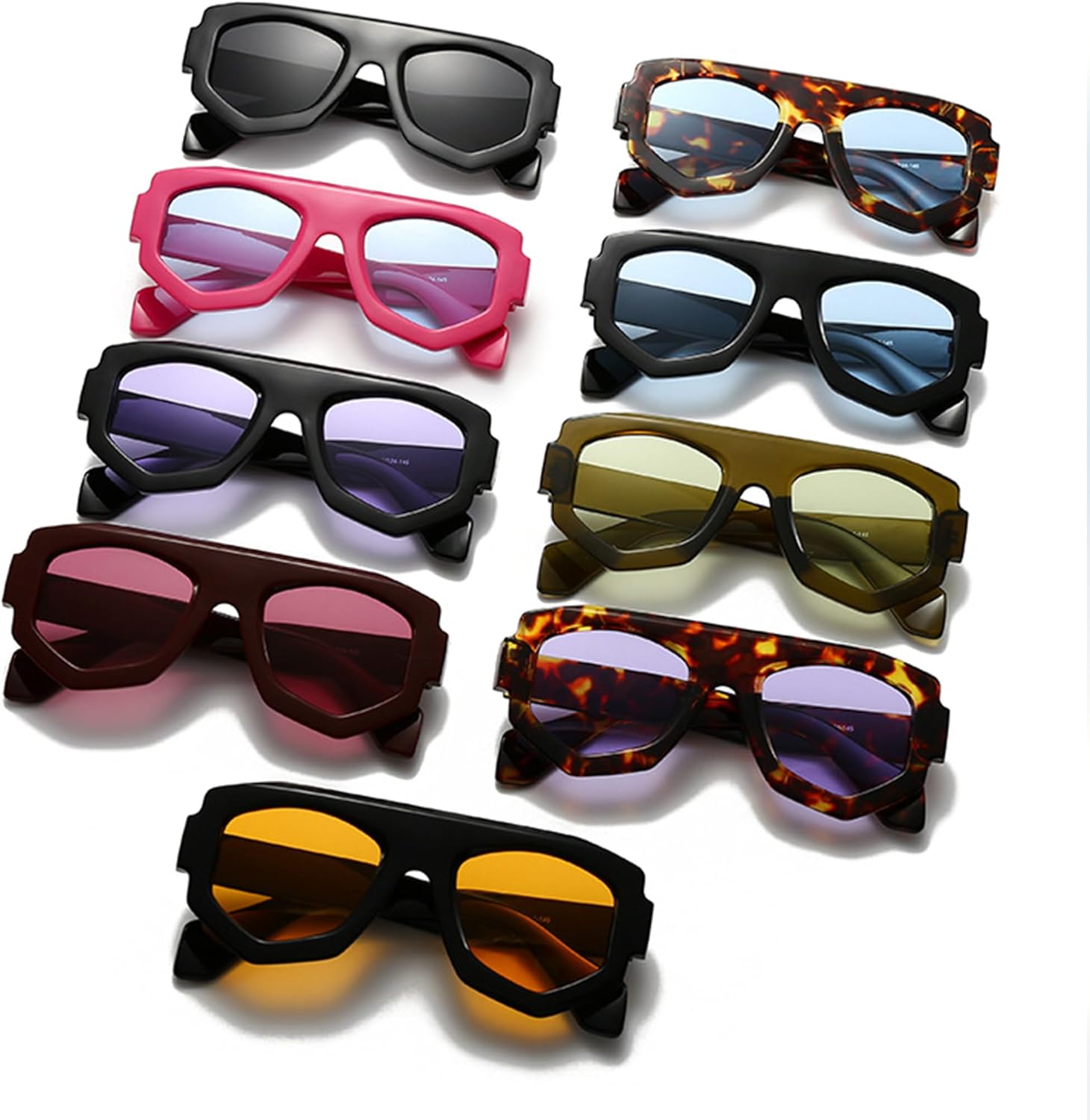 

Солнцезащитные очки Bullabulling большого размера неправильной квадратной формы для женщин и мужчин, в стиле ретро, ​​пилотские солнцезащитные очки, модные трендовые очки, Black Yellow