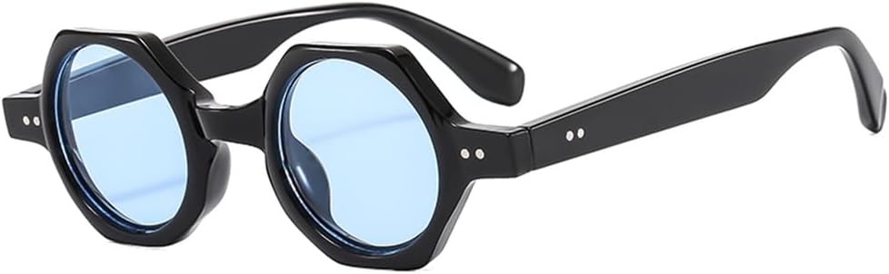 

Винтажные шестиугольные солнцезащитные очки для женщин, ретро-очки с заклепками в черепаховой оправе, маленькие круглые солнцезащитные очки для мужчин SLCHJXS, C6 Blue