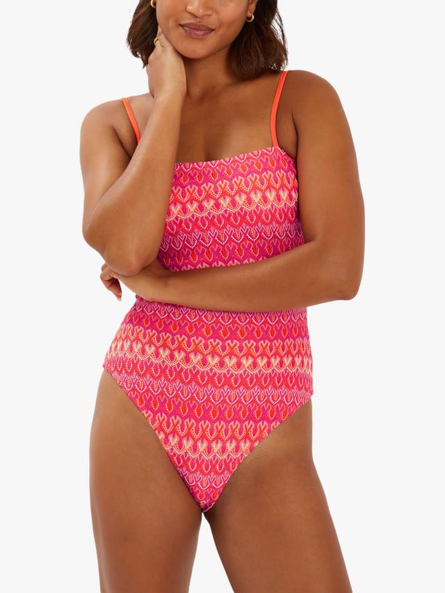 

Кроп-топ с кружевной отделкой для купальника Accessorize, Pink/Multi