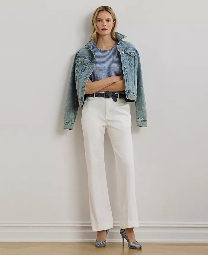 

Женские эластичные хлопковые брюки-клеш Chino Lauren Ralph Lauren, белый