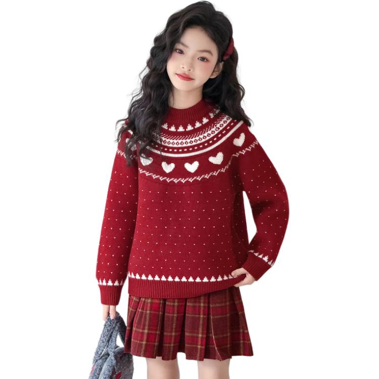 

Детский комплект из двух предметов: юбка и водолазка с утеплением, миди PROTECTCAMEL, красный set