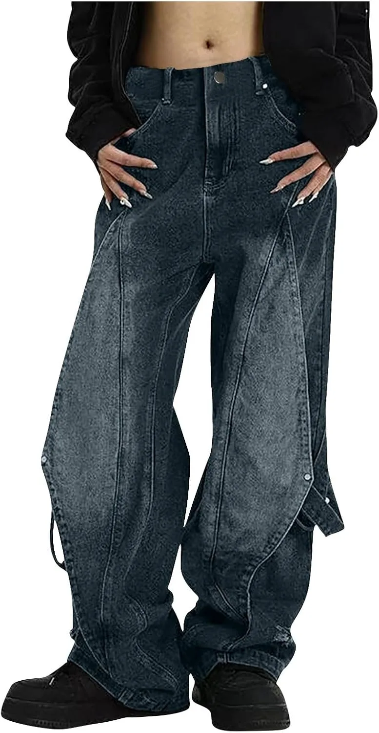 Брюки джинсовые женские baggy low waisted — фото 2