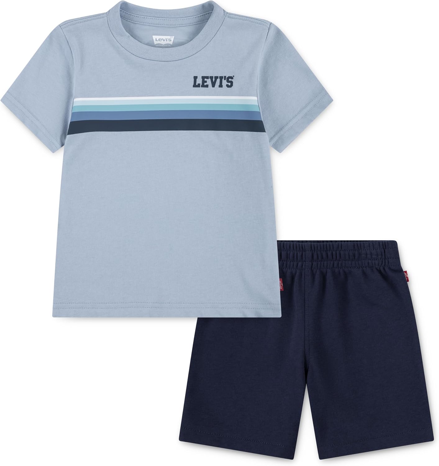 

Комплект из двух предметов: футболка с принтом и шорты Levi's для мальчиков и малышей, Blue Fog