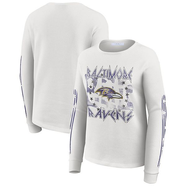 

Женская белая футболка с длинным рукавом Baltimore Ravens Wear By Erin Andrews, Белый, Женская белая футболка с длинным рукавом Baltimore Ravens Wear By Erin Andrews