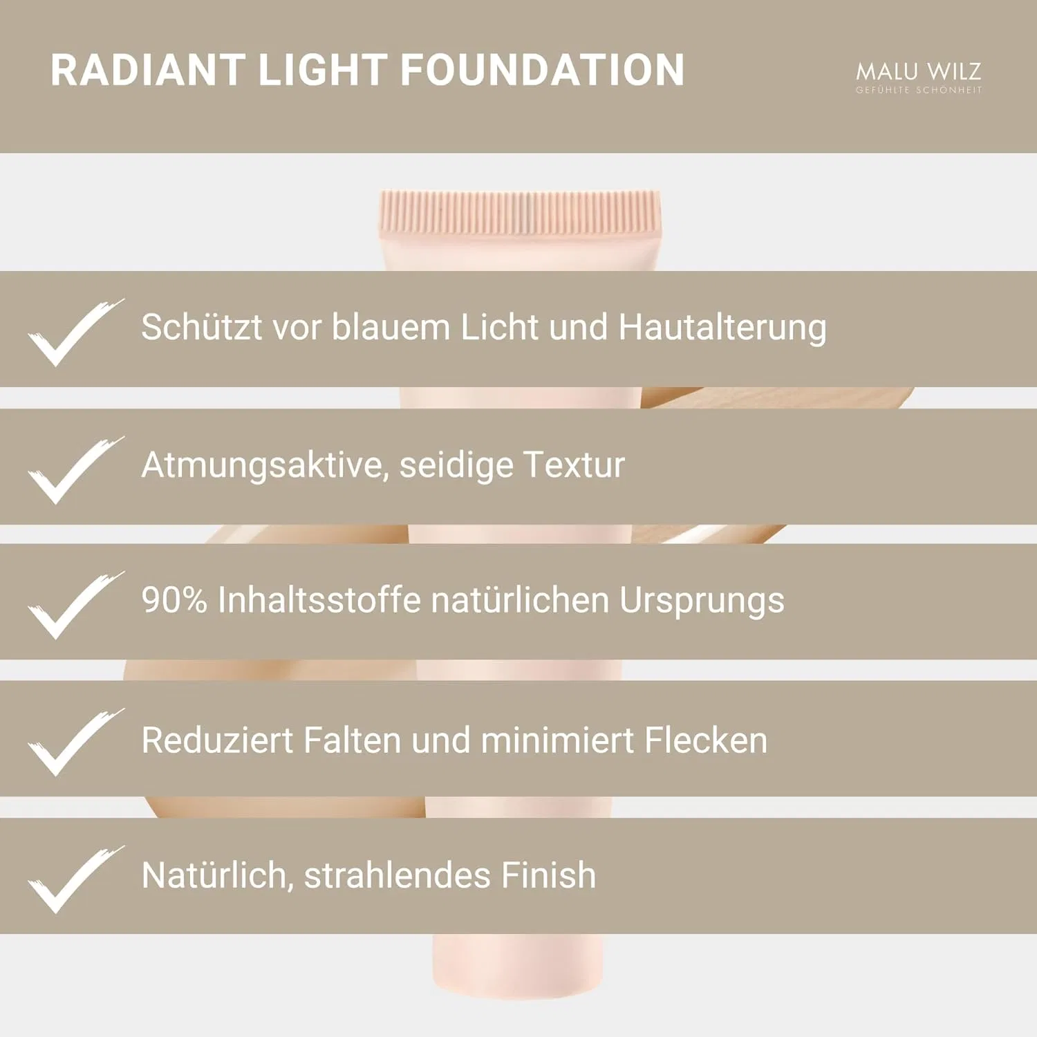 Жидкая тональная основа «Radiant Foundation Make-Up Liquid No. 5 Porcelain» от Malu Wilz, 25 мл Malu Wilz, Porcelain — фото 4