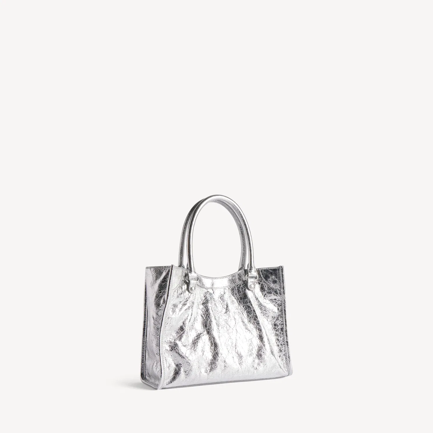 Женская мини-сумка-тоут Le City в серебристом цвете BALENCIAGA — фото 3