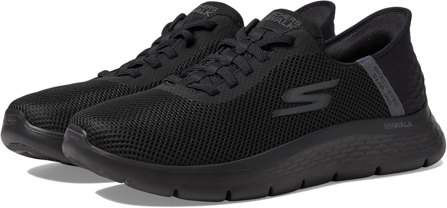 Мужские слипоны Skechers Go Walk Flex Hands Up без использования рук, черный — фото 2