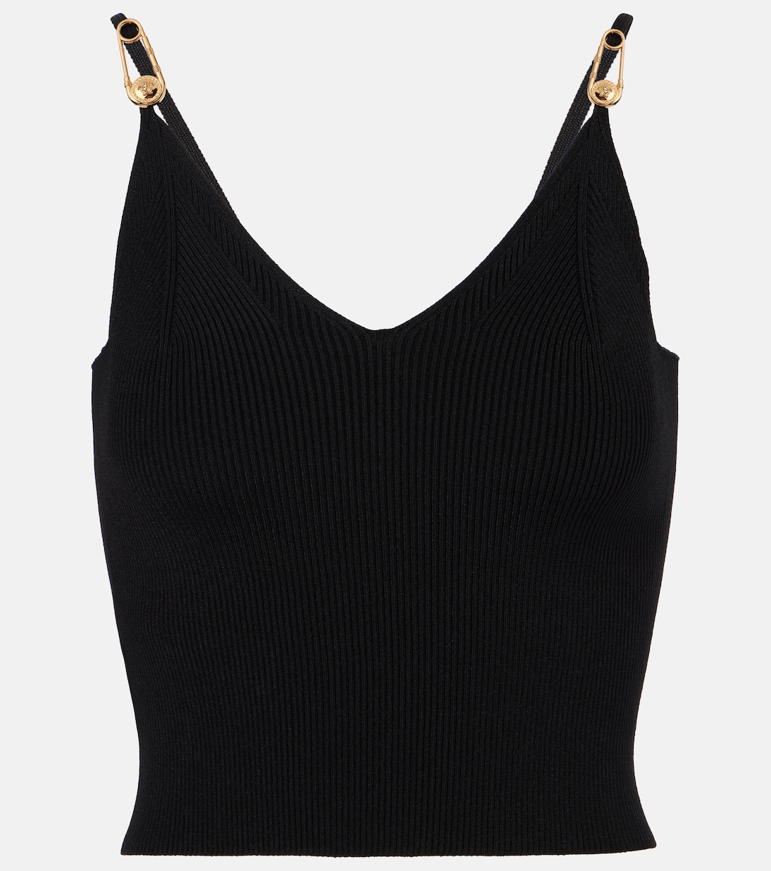

Топ из трикотажного полотна Safety Pin Versace, черный