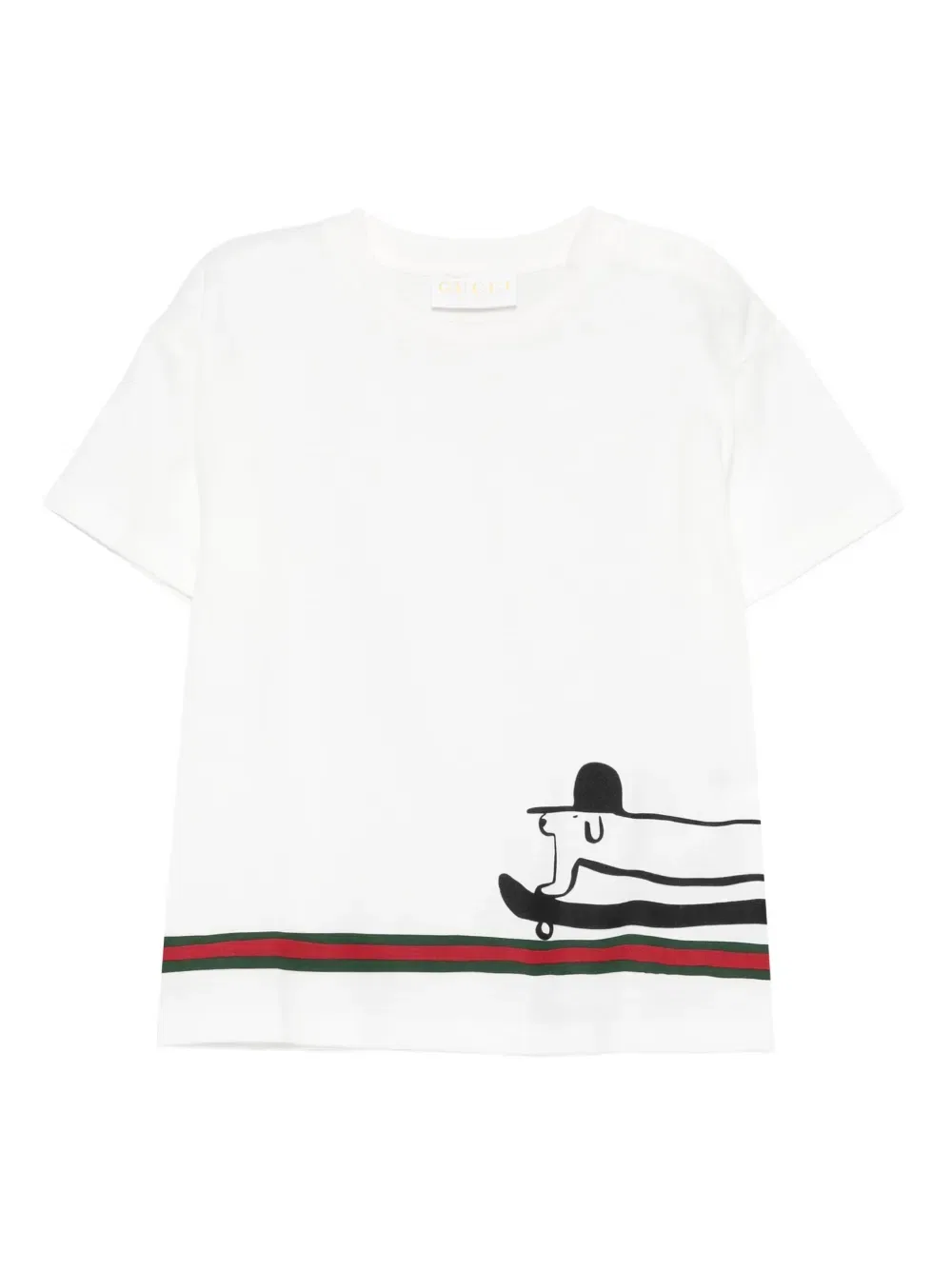 Футболка с графическим принтом Gucci Kids, белый