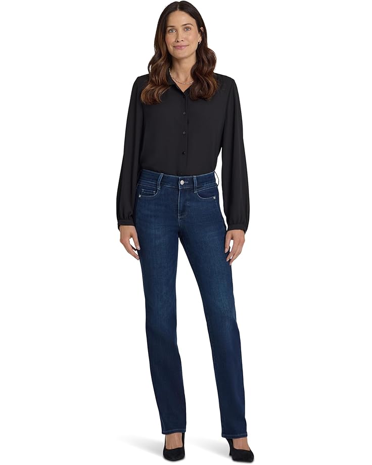 

Женские джинсы NYDJ Marilyn Straight с панельными швами в цвете Blacken Blue