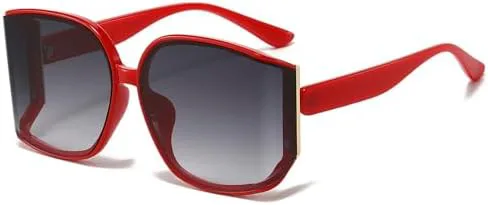 

Солнцезащитные очки большого размера 2027 года для женщин, винтажные солнцезащитные очки с градиентным переходом, женские солнцезащитные очки UV400 MTZJH, Red