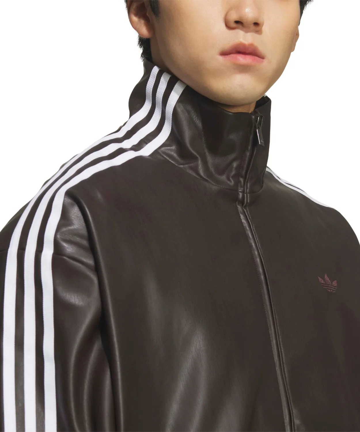 Толстовка adidas PLEATHER 3 Stripes Track Top, коричневая — фото 2