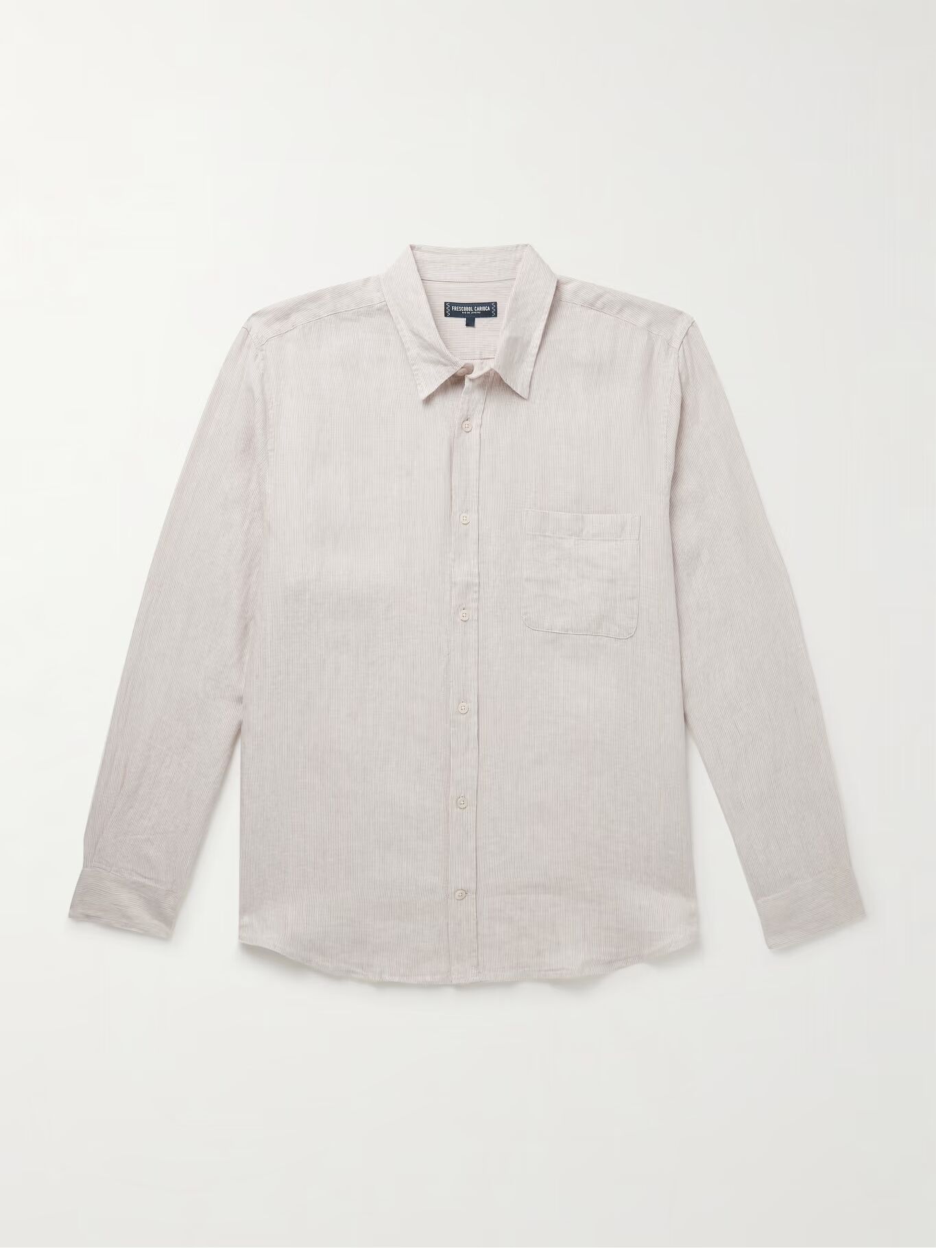 

Рубашка Telles Slim-Fit из льна в полоску FRESCOBOL CARIOCA, бежевый