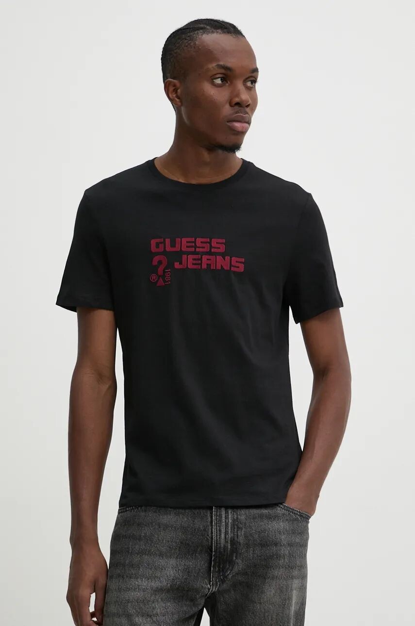 

Хлопковая футболка Guess Jeans, черный