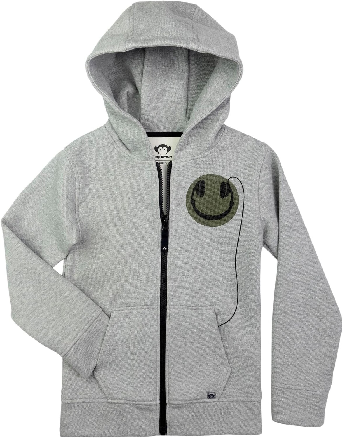 

Худи Appaman Kids Happy Tunes Strivers Zip Hoodie, цвет Heather Mist