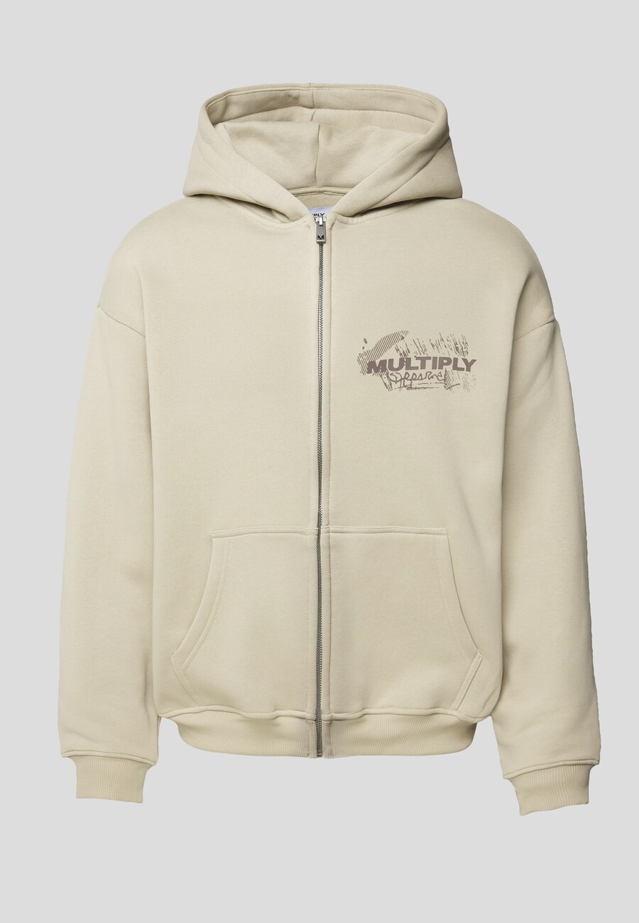 

Толстовка с капюшоном на молнии Multiply Apparel BULLETIN, бежевый