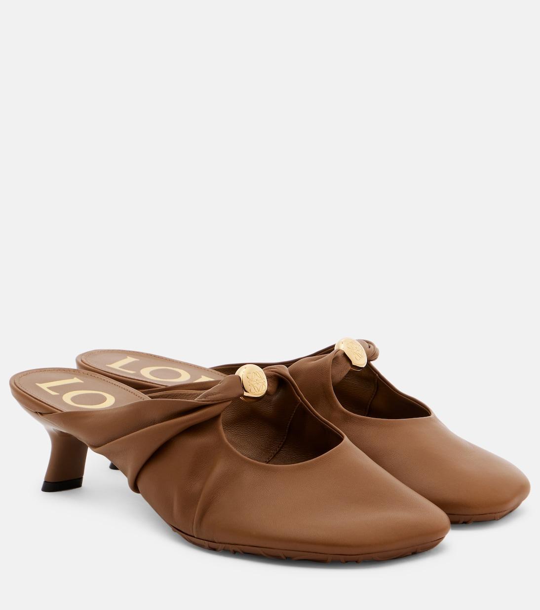 Кожаные мюли Pebble 45 Loewe, Oak