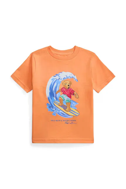 Футболка детская Polo Bear хлопок Polo Ralph Lauren, оранжевый