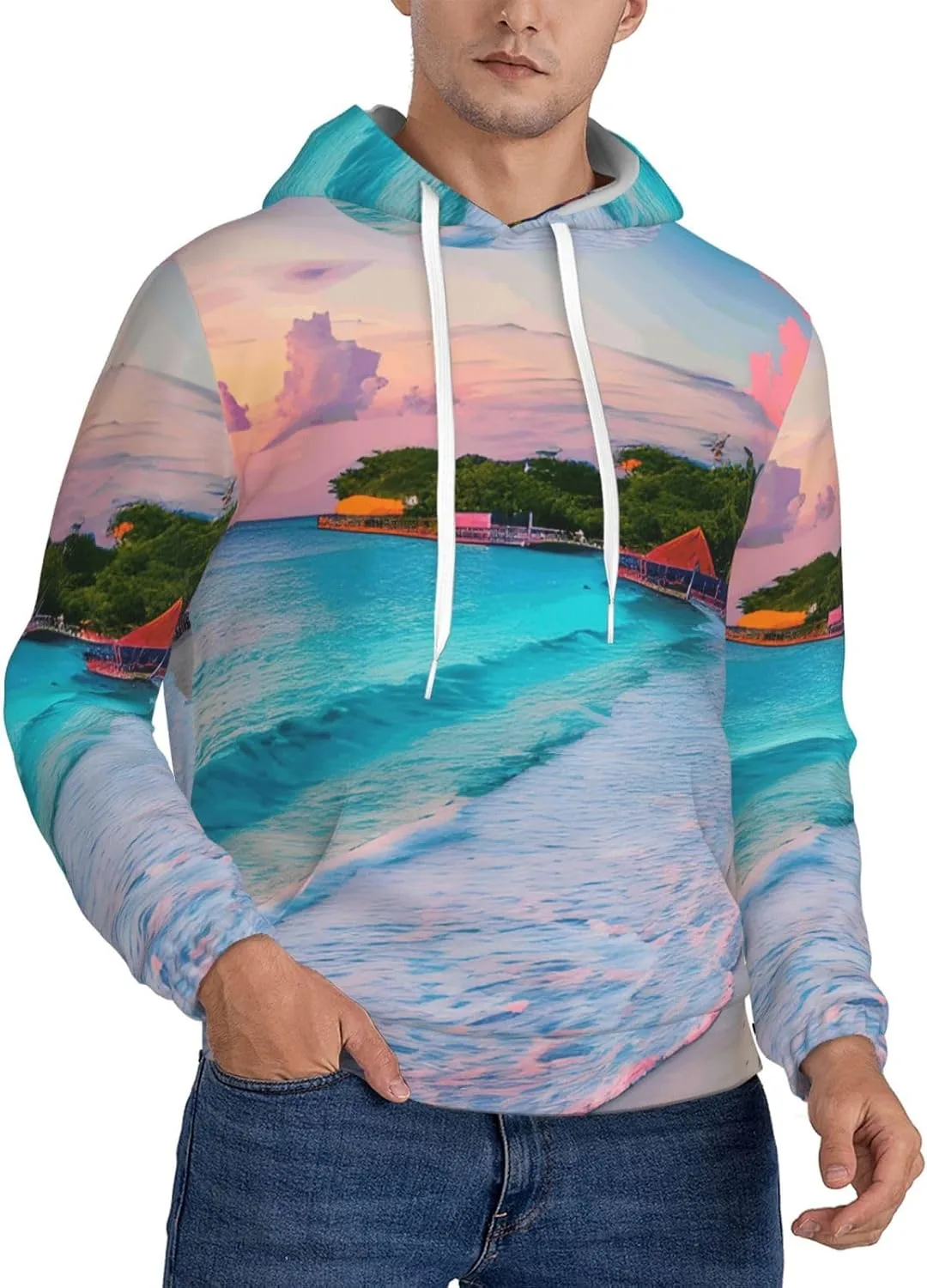 

Толстовка с капюшоном BaerK для мужчин, с принтом Jamaica Beach