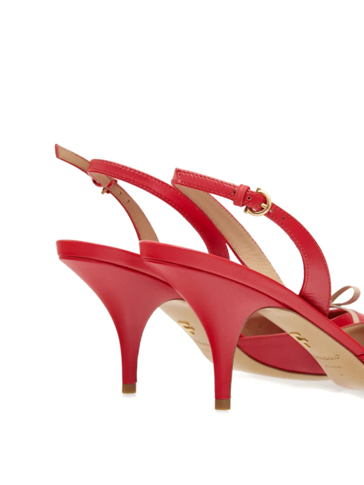 Туфли Ferragamo 70 мм с маленьким бантом и открытой пяткой, красный — фото 3